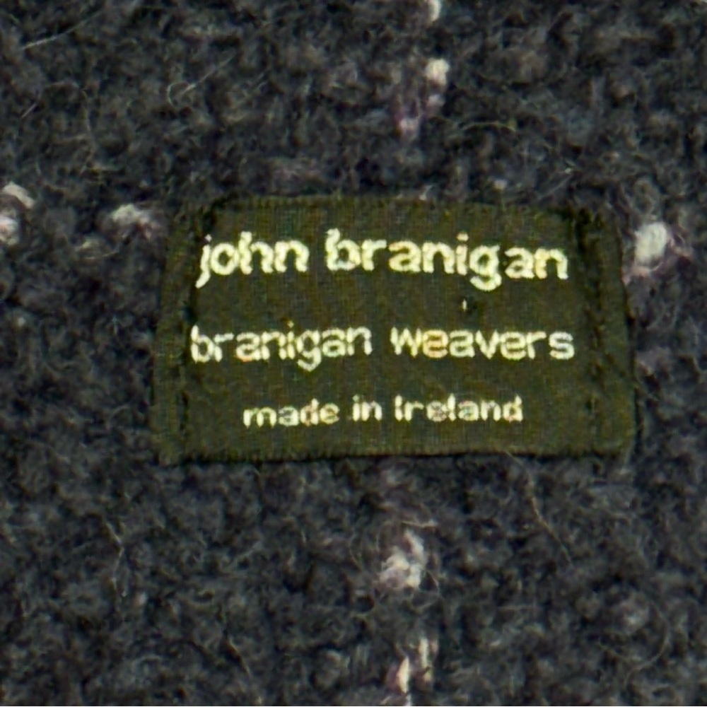 John Branigan Weavers Ireland Poncho Cape Jacket Blue Plaid Wool Tweed Boucle OS - Picture 4 of 16